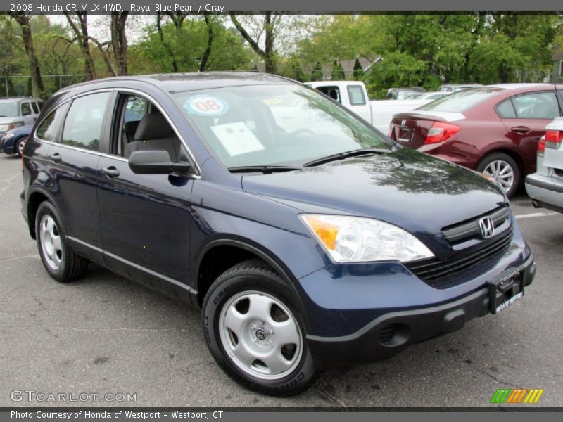 Royal Blue Pearl / Gray 2008 Honda CR-V LX 4WD
