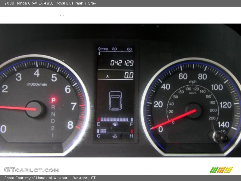 Royal Blue Pearl / Gray 2008 Honda CR-V LX 4WD