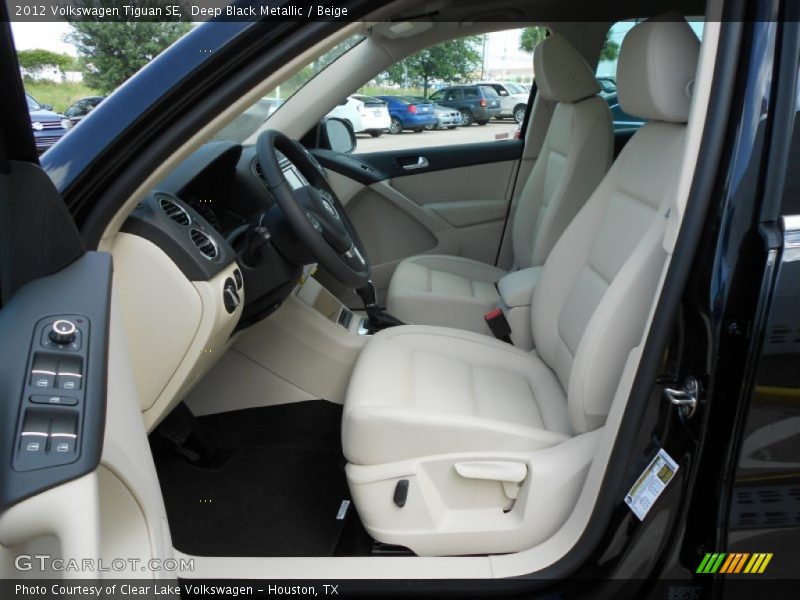 Deep Black Metallic / Beige 2012 Volkswagen Tiguan SE