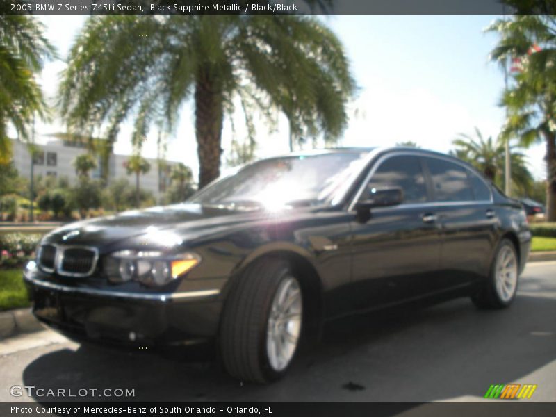 Black Sapphire Metallic / Black/Black 2005 BMW 7 Series 745Li Sedan