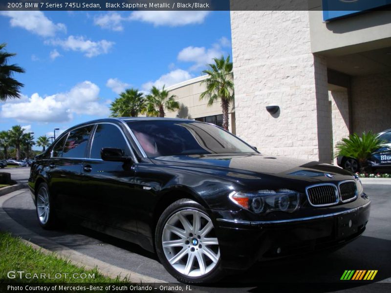 Black Sapphire Metallic / Black/Black 2005 BMW 7 Series 745Li Sedan