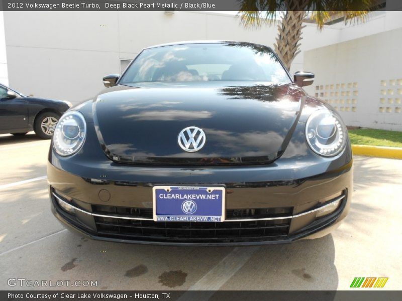 Deep Black Pearl Metallic / Black/Blue 2012 Volkswagen Beetle Turbo