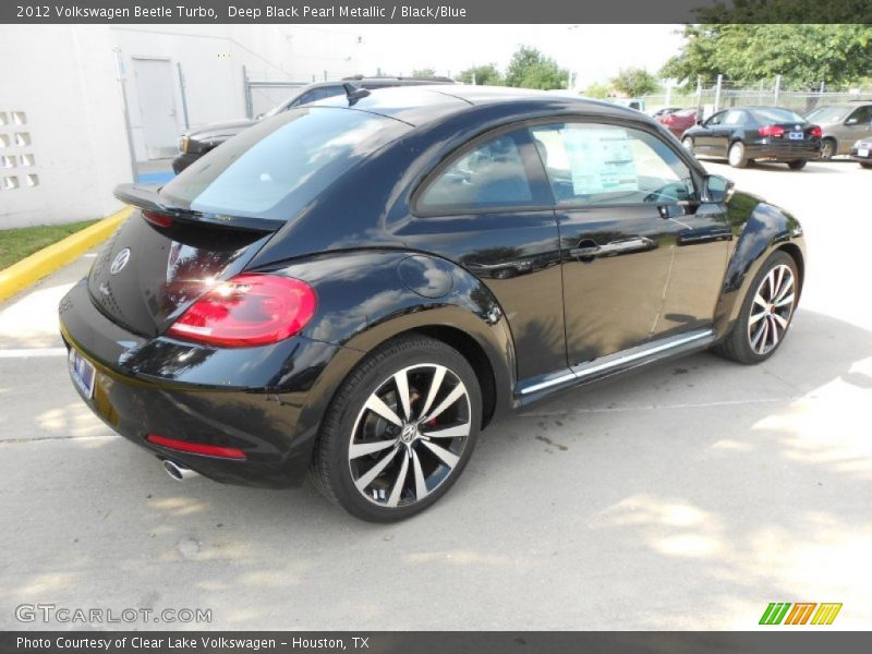 Deep Black Pearl Metallic / Black/Blue 2012 Volkswagen Beetle Turbo