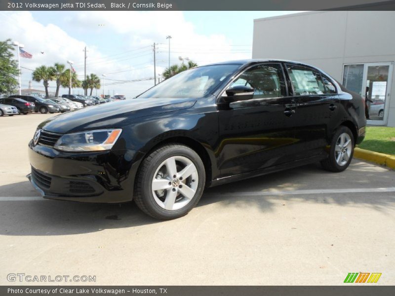 Black / Cornsilk Beige 2012 Volkswagen Jetta TDI Sedan
