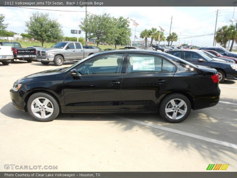 Black / Cornsilk Beige 2012 Volkswagen Jetta TDI Sedan
