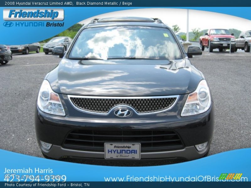 Black Diamond Metallic / Beige 2008 Hyundai Veracruz Limited AWD