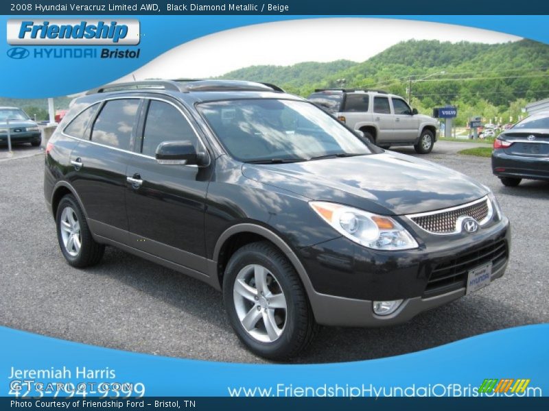 Black Diamond Metallic / Beige 2008 Hyundai Veracruz Limited AWD