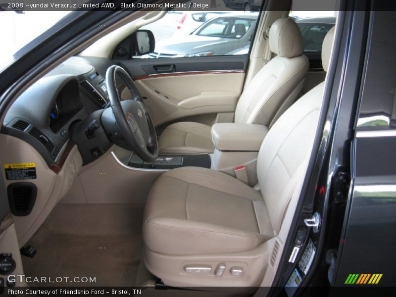Black Diamond Metallic / Beige 2008 Hyundai Veracruz Limited AWD