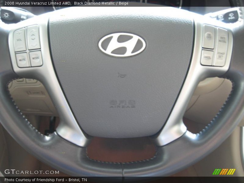 Black Diamond Metallic / Beige 2008 Hyundai Veracruz Limited AWD