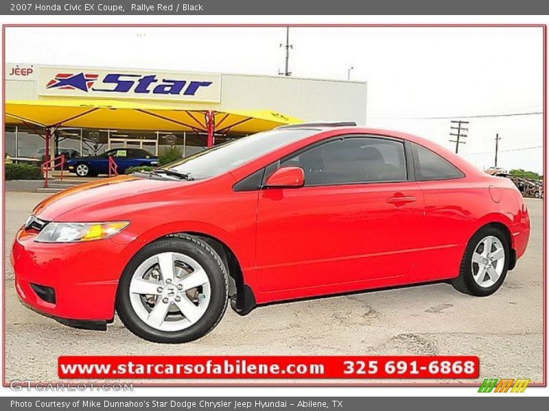 Rallye Red / Black 2007 Honda Civic EX Coupe