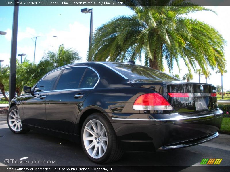 Black Sapphire Metallic / Black/Black 2005 BMW 7 Series 745Li Sedan