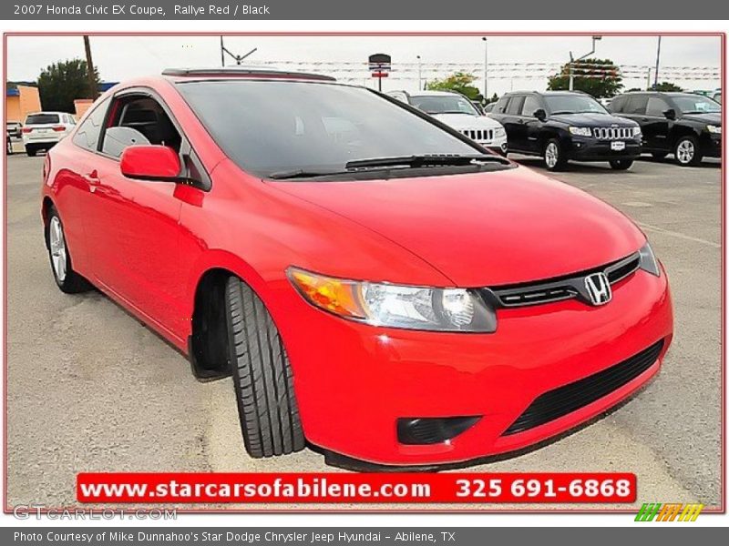 Rallye Red / Black 2007 Honda Civic EX Coupe