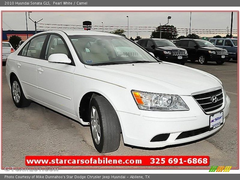 Pearl White / Camel 2010 Hyundai Sonata GLS