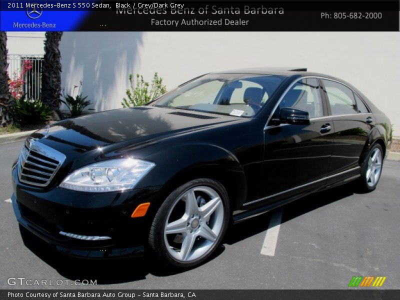 Black / Grey/Dark Grey 2011 Mercedes-Benz S 550 Sedan