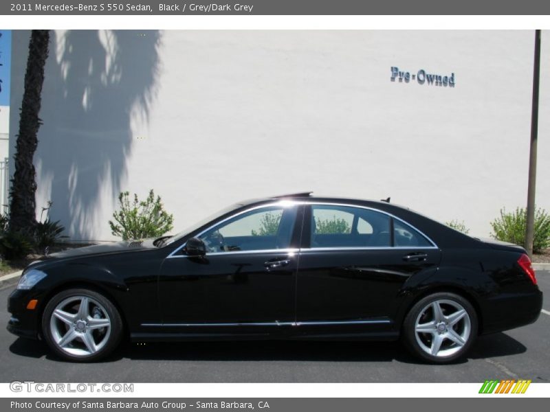 Black / Grey/Dark Grey 2011 Mercedes-Benz S 550 Sedan
