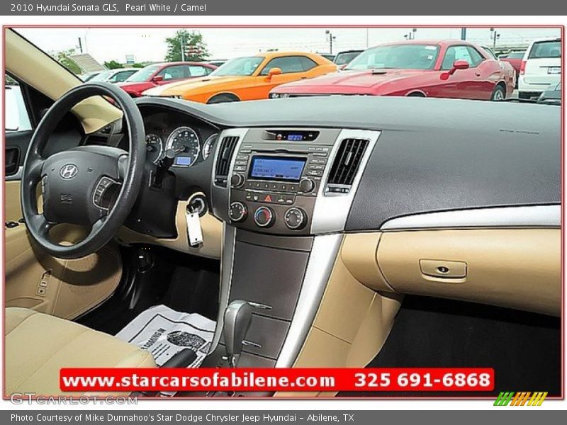 Pearl White / Camel 2010 Hyundai Sonata GLS