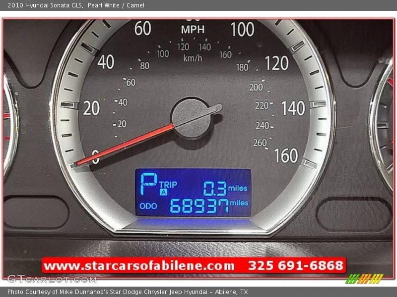 Pearl White / Camel 2010 Hyundai Sonata GLS