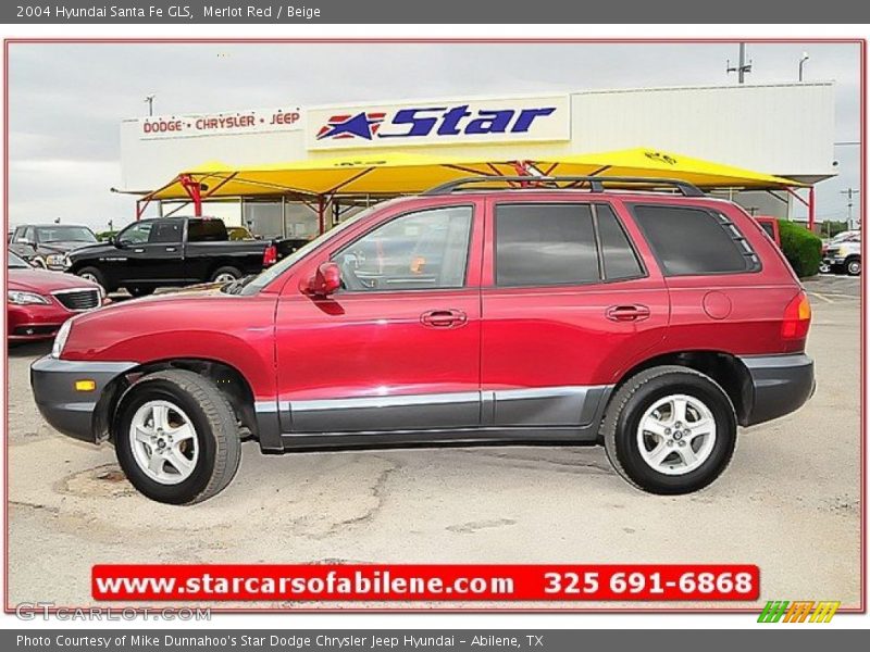 Merlot Red / Beige 2004 Hyundai Santa Fe GLS