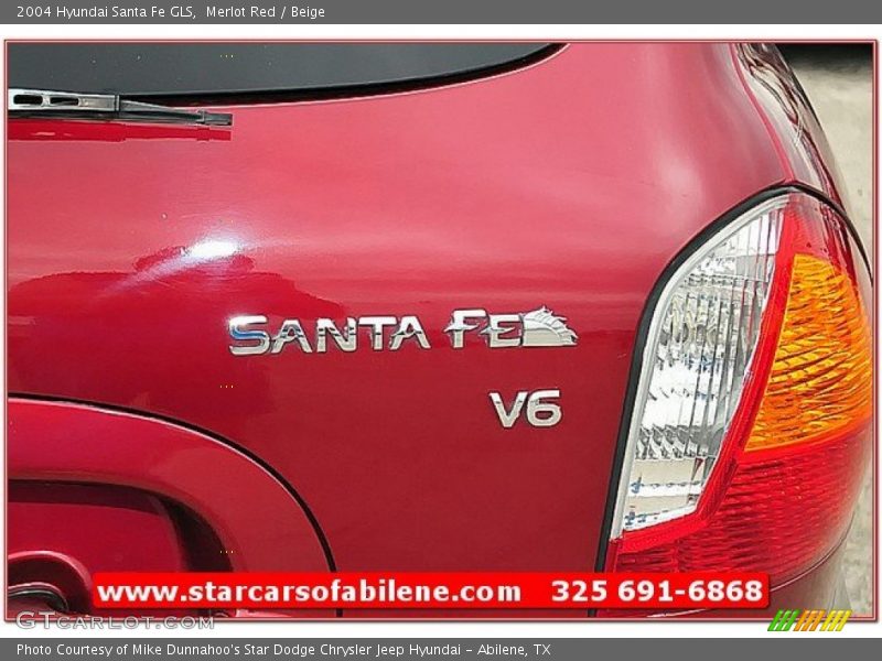 Merlot Red / Beige 2004 Hyundai Santa Fe GLS