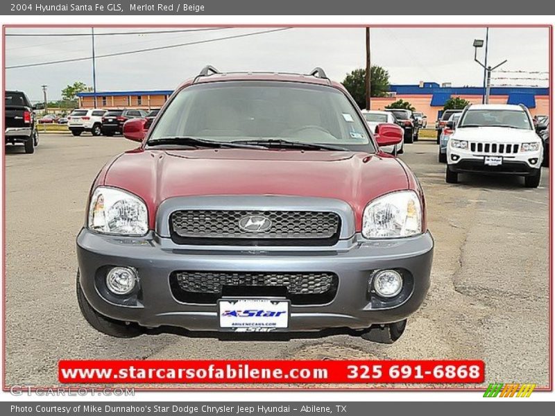 Merlot Red / Beige 2004 Hyundai Santa Fe GLS