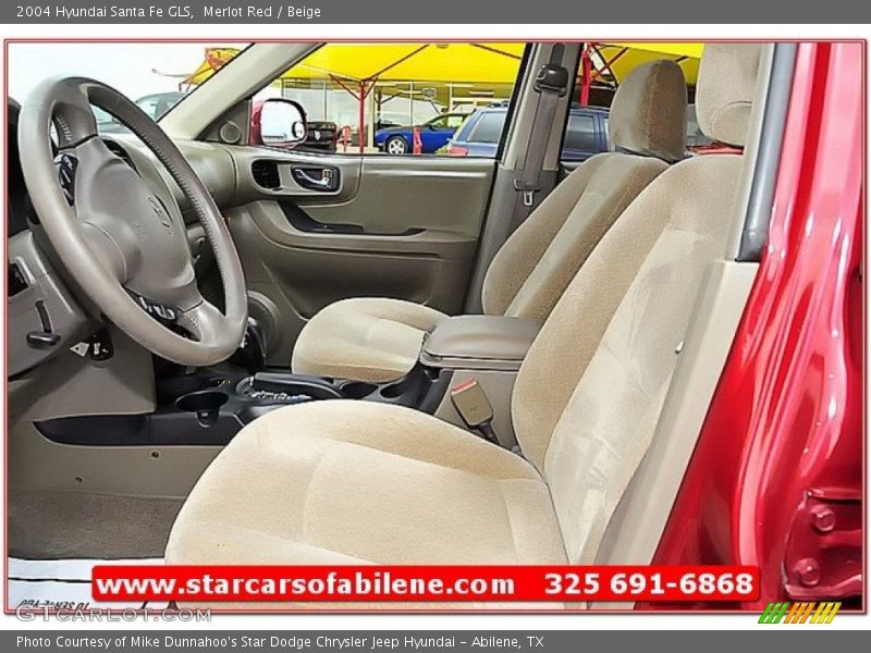 Merlot Red / Beige 2004 Hyundai Santa Fe GLS