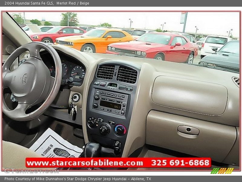 Merlot Red / Beige 2004 Hyundai Santa Fe GLS