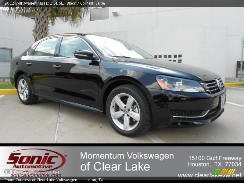 Black / Cornsilk Beige 2012 Volkswagen Passat 2.5L SE