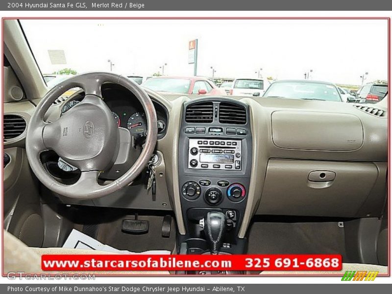 Merlot Red / Beige 2004 Hyundai Santa Fe GLS