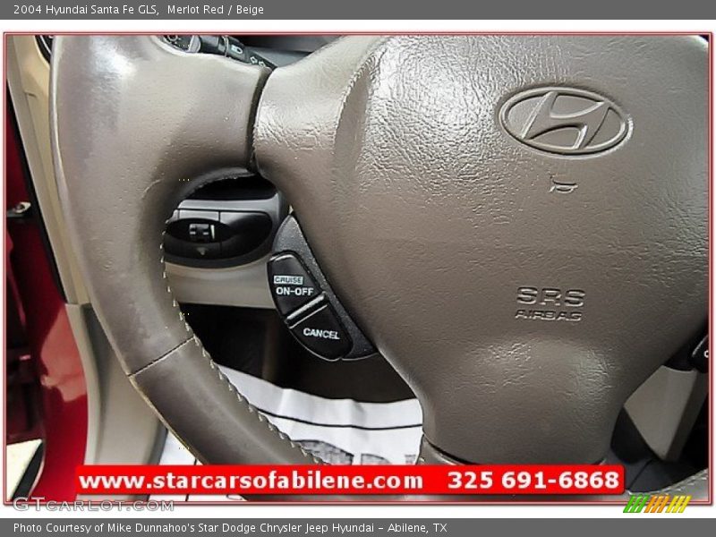 Merlot Red / Beige 2004 Hyundai Santa Fe GLS