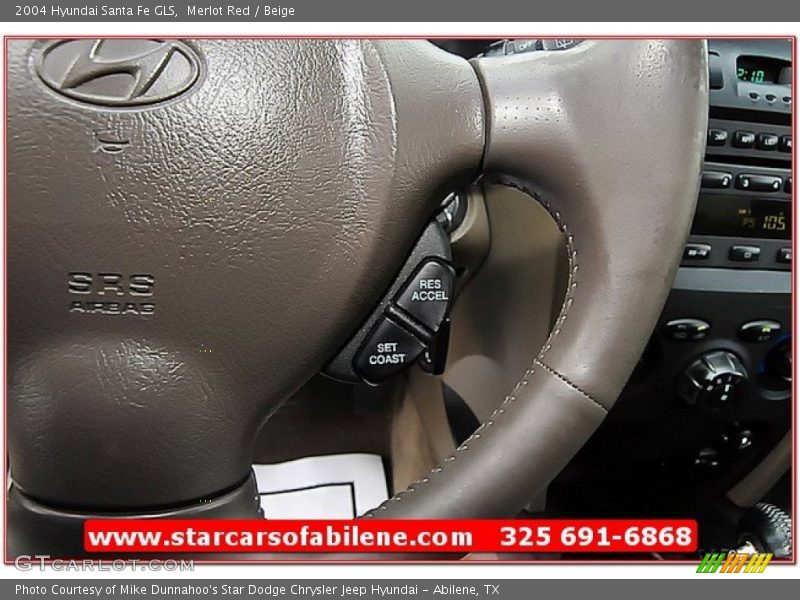 Merlot Red / Beige 2004 Hyundai Santa Fe GLS