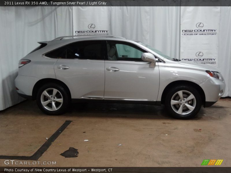 Tungsten Silver Pearl / Light Gray 2011 Lexus RX 350 AWD