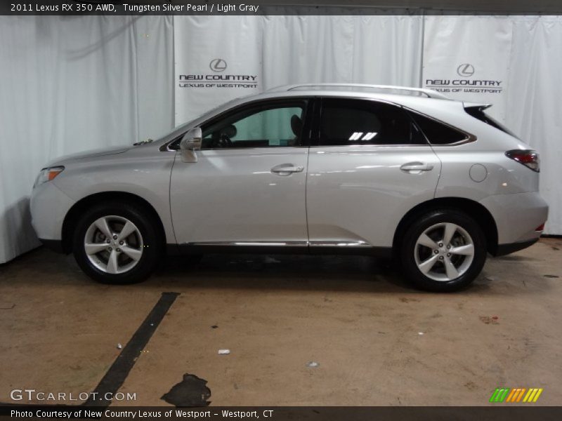 Tungsten Silver Pearl / Light Gray 2011 Lexus RX 350 AWD