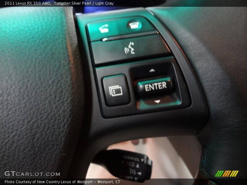 Tungsten Silver Pearl / Light Gray 2011 Lexus RX 350 AWD