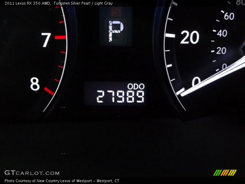 Tungsten Silver Pearl / Light Gray 2011 Lexus RX 350 AWD