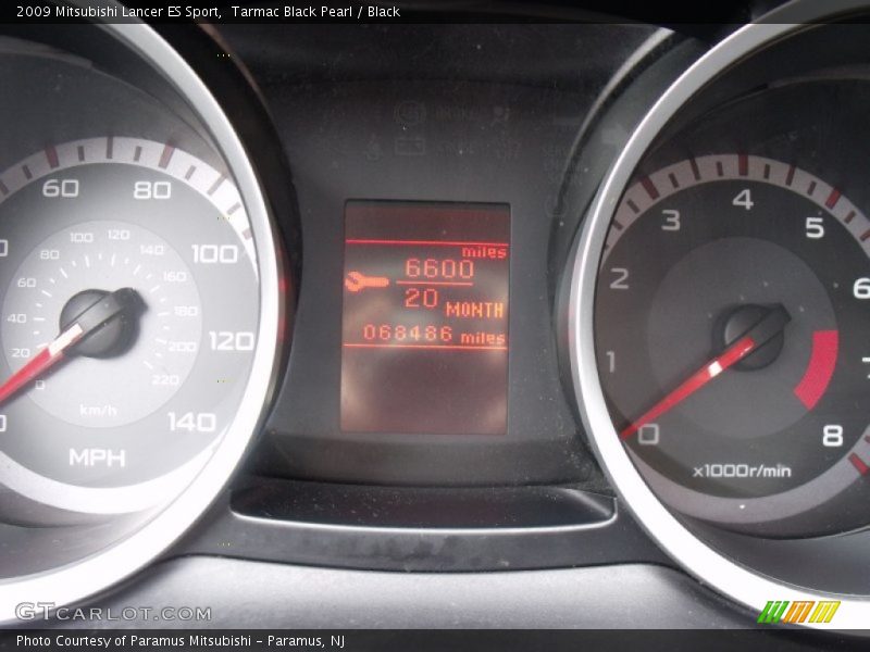 Tarmac Black Pearl / Black 2009 Mitsubishi Lancer ES Sport
