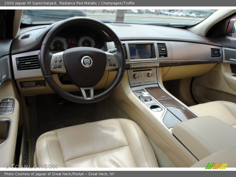 Radiance Red Metallic / Champagne/Truffle 2009 Jaguar XF Supercharged
