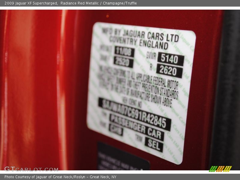 Radiance Red Metallic / Champagne/Truffle 2009 Jaguar XF Supercharged