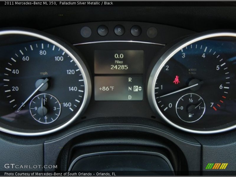 Palladium Silver Metallic / Black 2011 Mercedes-Benz ML 350
