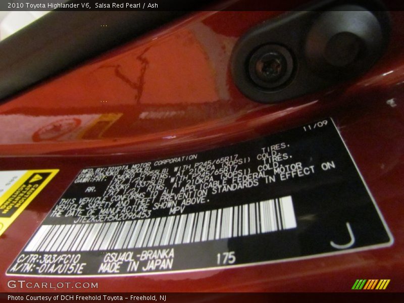 Salsa Red Pearl / Ash 2010 Toyota Highlander V6
