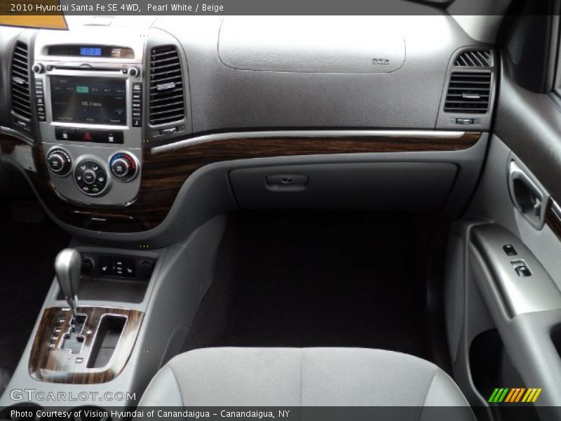 Pearl White / Beige 2010 Hyundai Santa Fe SE 4WD