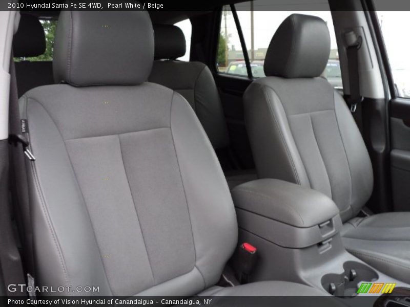 Pearl White / Beige 2010 Hyundai Santa Fe SE 4WD