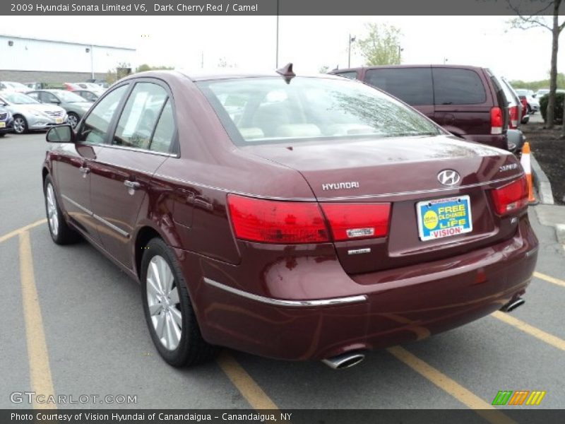 Dark Cherry Red / Camel 2009 Hyundai Sonata Limited V6