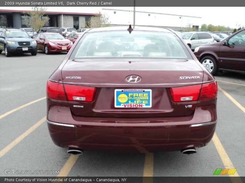Dark Cherry Red / Camel 2009 Hyundai Sonata Limited V6