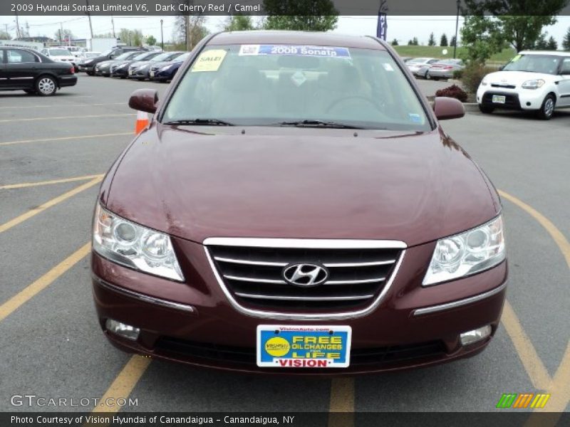Dark Cherry Red / Camel 2009 Hyundai Sonata Limited V6