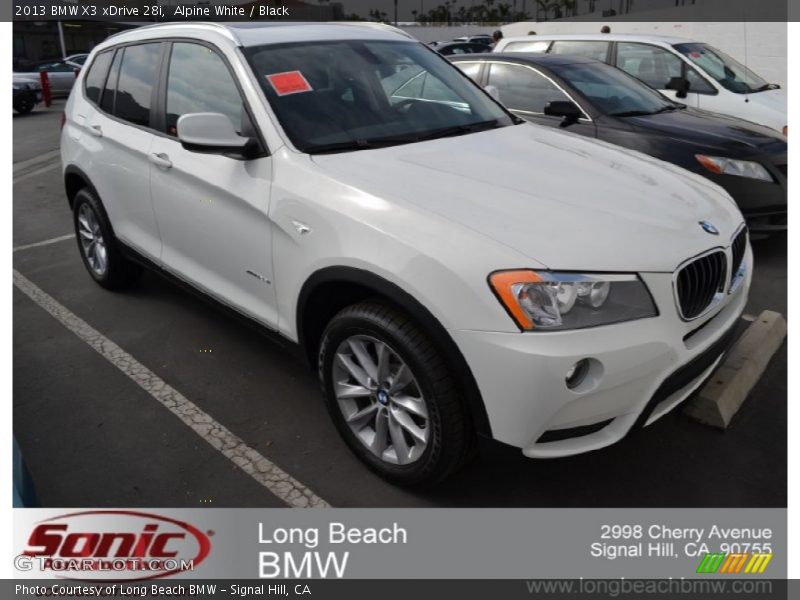 Alpine White / Black 2013 BMW X3 xDrive 28i