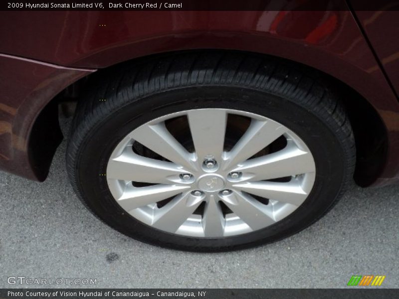 Dark Cherry Red / Camel 2009 Hyundai Sonata Limited V6