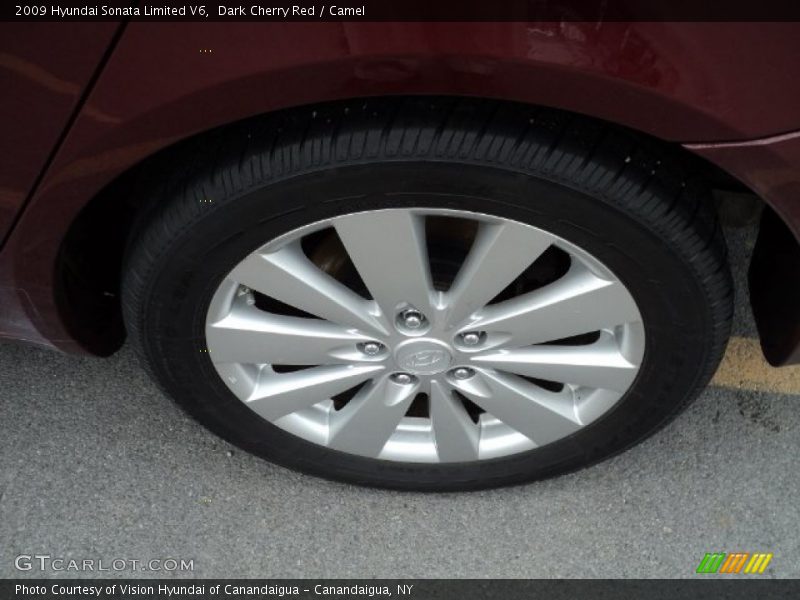 Dark Cherry Red / Camel 2009 Hyundai Sonata Limited V6
