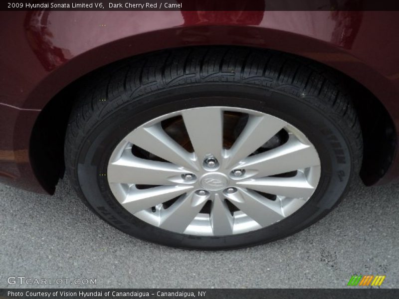 Dark Cherry Red / Camel 2009 Hyundai Sonata Limited V6