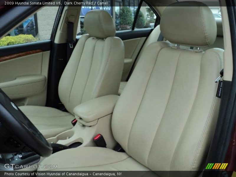 Dark Cherry Red / Camel 2009 Hyundai Sonata Limited V6