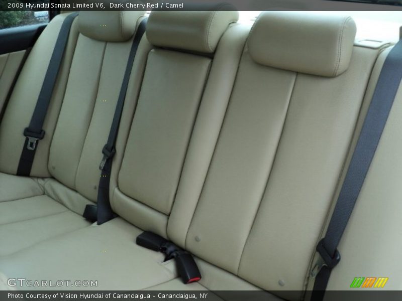 Dark Cherry Red / Camel 2009 Hyundai Sonata Limited V6